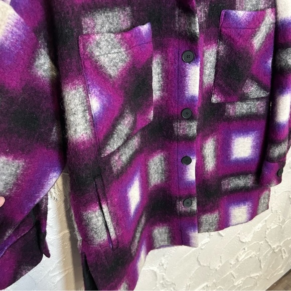 IRO Paris Harwel Plaid Shirt Jacket - Oversized wool blend - Picture 8 of 14